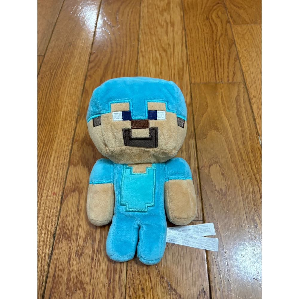 Minecraft Steve Diamond Armor Plush 7 Inch Jinx Mojang 2020 Blue Stuffed Toy